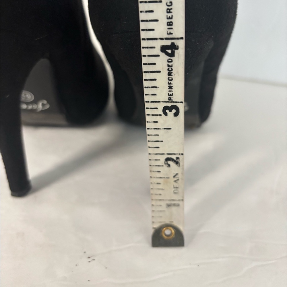 FOREVER Black Faux Suede Over-The-Knee Stiletto Boots Size 6.5 - Picture 7 of 7